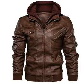 2023 Мъжки кожени якета есен ежедневни мотоциклетът яке от изкуствена кожа, зимни хладни джоба с цип, байкерские кожени палта, марка дрехи 2