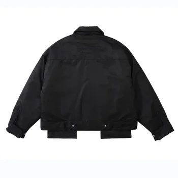 2023 Нова яке, Черна Функционална яке за работно облекло, Памучни джобове, Мъжки и дамски жилетки с цип 1: 1, ежедневни якета за мъже 2