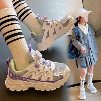 2023 Нови Детски Окото Дишащи Обувки за Малките момичета, на равна подметка, Улични Малки Бели обувки За момичета, Ежедневни обувки 2