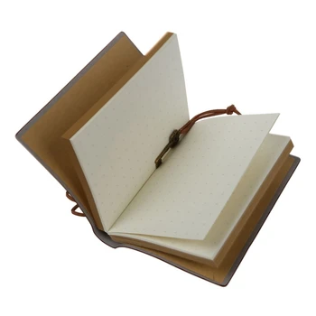 2X Елегантен класически тетрадка реколта кожени корици с чисти страници за дневник 2
