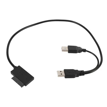 2X Тънък кабел SATA от USB 2.0 до 7 + 6 с Външно захранване за лаптоп SATA Адаптор Конвертор Поддръжка на Windows Xp/7/8/10 Mac OS EM88 2