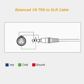 3.5 мм TRS Щекер към XLR Штекеру Безжичен Приемник Почивен Микрофон Балансиран Кабел е Съвместим с UWP V1/D11/D2 0,14-инчов TRS-кабел 2