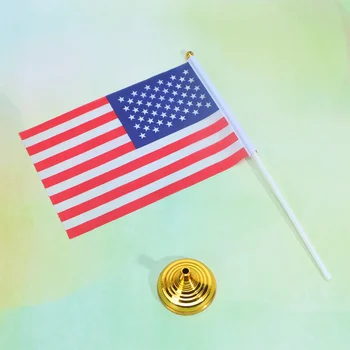 96 Бр Творчески американския тенис на флаг Националният флаг на САЩ Флаг на страната Настолни знамена Украса на масата и за домашен офис (24 златни кръг) 2