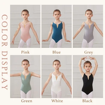 AOQUNFS Балетное трика за малки момичета, гимнастически боди, танцови чорапогащи, костюми балерини, балетен костюм за танци в опаковка 2