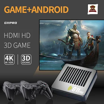 G11 Pro 3D Game Box Конзоли за видеоигри, Android TV 4K HD Игра Stick Двоен Безжичен Контролер 2.4 G 40000 + Класически игри 2