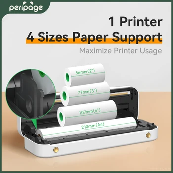 PeriPage A4 Bluetooth принтер Непрекъснат термопринтер Безжичен принтер PDF Уеб страница Принтери с договорни изображения Преносим без мастило 2