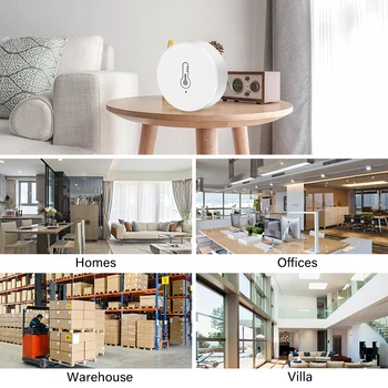 Sasha Zigbee 3.0 Сензор за температура и влажност на Приложението Smart Home Life Наблюдение в реално време на Работа обвързани със собствените си ръце с Алекса Google Home 2
