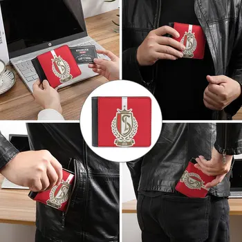 Standard De LiÃge-Мъжки портфейл от червена и бяла кожа Чантата си За пари Скоби Стандарт Лиеж Белгия Belgie Belgique Luik Rscl 2