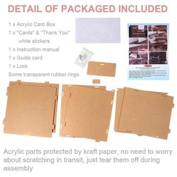 Акрилна Кутия за Картички за Сватба Прием Прозрачна Кутия За пощенски Картички с Ключалка Кутия За Подарък Карти на Притежателя на Паричния Кутия за Юбилей Прием 2