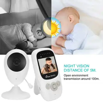 Видеоняня безжична 2,4 G с 2.4-инчов LCD-дисплей, 2-лентов аудиосвязь, камера за наблюдение за нощно виждане, гледане на деца 2