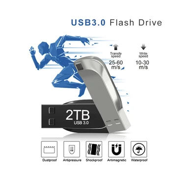 Високоскоростен USB 3.0 2 TB Метален Флаш-Диск 1 TB Черно Cle Usb Флаш Памети 512 GB Пръчка Портативни SSD Usb Устройство Безплатна Доставка 2