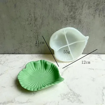 Гипсовый тава за съхранение на листа със собствените си ръце, за съдове за съхранение на бижута във формата на чинии, силиконова форма за бетон ръчно изработени, кристална форма от смола 2