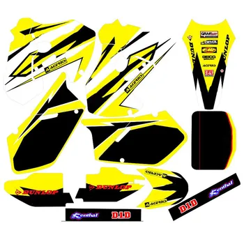 За SUZUKI RM125 RM250 1999 2000 Поръчка за мотоциклет, пълен набор от графични етикети, 3M, набор от отличителни знаци за SUZUKI 250 RM RM 125 2