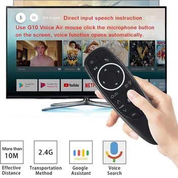 Интелигентен глас, дистанционно управление с Безжична Air Fly Mouse 2.4 G G10 G10S Pro с гироскопом и IR обучението за Android TV Box 2