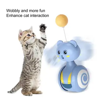 Интерактивна играчка-котка от пера с въртяща се топка, забавен домашен любимец Bumbler за безкрайно забавление 2