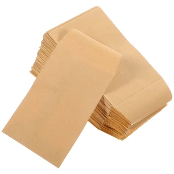 Кафяви малки пликове от Крафт-хартия, карти за подаръци, пликове за съхранение на малки предмети, 10 см Подарък карта за монети, Крафт хартия 2
