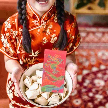 Китайската Година На Дракона Червени Пликове Коледен Подарък Червен Плик Джоб Пролетния Фестивал Щастливи Пари Джобни Пари Чанти 2