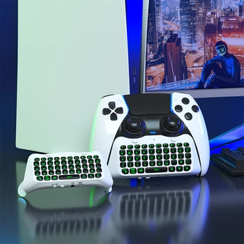 Мини Клавиатура Chatpad 500 mah Външна Клавиатура, Съвместима с Bluetooth, Зелена Подсветка, Вграден Високоговорител за Определяне на Геймпада PS5 Elite 2