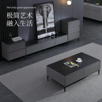 Минималистичная внос на каменна панел модерен минималистичен масичка за кафе в малък блок в хола комбинация от ТВ-шкафове 2