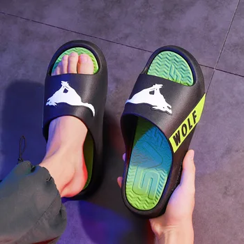 Модерен мъжки ежедневни спортни чехли с изображение на вълк, улични дишащи сандали с отворени пръсти, лятна устойчива на плъзгане обувки 2