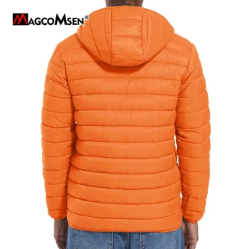 Мъжки леки якета MAGCOMSEN с качулка с цип, водоустойчив ежедневни якета, зимни изолирана палто на лигавицата 2