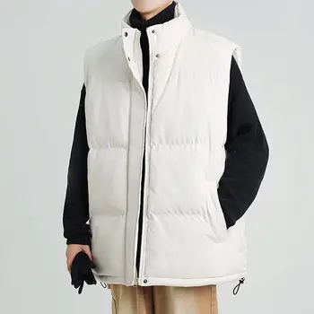 Мъжко зимно яке с висока яка за мъже и жени, универсална яке без ръкави за двойки, лесен и модерен 2