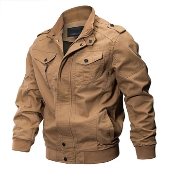 Мъжко яке-бомбер във военната стил, пролетно-есенни памучни мъжки якета и палта, пролетни товарни палто ВВС, Размер M-6XL 2