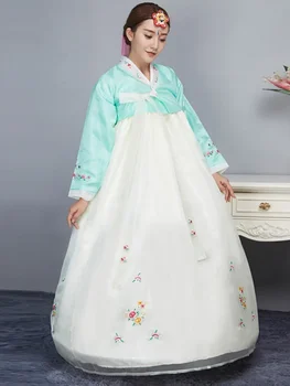 Нова година Корейски традиционни Корейски ханбок, Женски дворец, Корейска рокля ханбок, танц с костюм на етническите малцинства 2