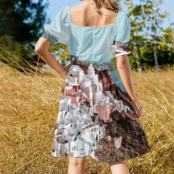 Нова рокля без ръкави, Santorini, Гърция, Фира, лятно женствена рокля 2023, винтажное рокля 2
