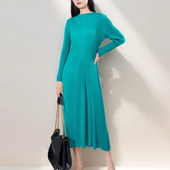 Оригинално Плиссированное рокля Miyake, Есен Дамско Дизайнерско рокля Sense, Малка Черна рокля Големи размери, Дамски пола трапецовидна форма 2