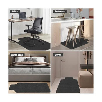 Подложка за офис стола от масивно дърво/ керамични подове, както, 35,4x55 инча, подложка за работния стол, многоцелеви полиестер етаж протектор тъмно сив цвят 2