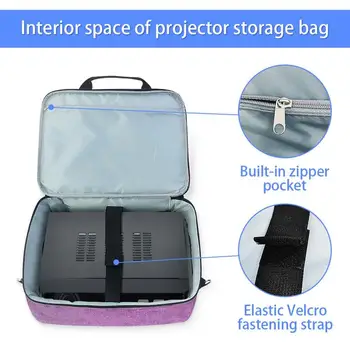 Чанта за проектор, преносими чанта за носене проектор, Джобове за съхранение, по-голям капацитет, удобна чанта за носене на проектор за AV 2