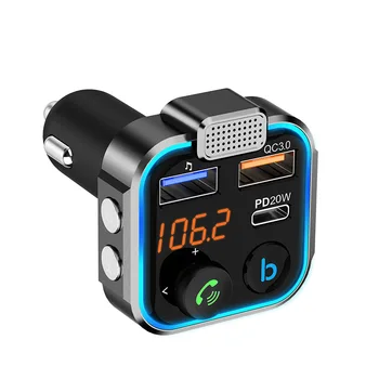 1/2/3ШТ Автомобил Bluetooth версия 5.0 FM трансмитер Автомобилен MP3 плейър Голям Двоен микрофон USB бързо зарядно устройство QC3.0 PD20W Автомобилна електроника 3