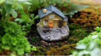 1 бр. Миниатюрна фигурка къща, аксесоар за приказна градина, декорация на дома, китайски антикварен мини-къщичка, ретро-на сградата, озеленяване декор 3