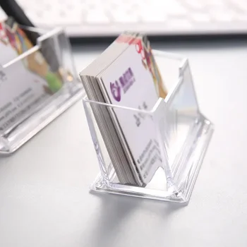 1бр Поставка Акрилна Пластмаса Прозрачна Тенис на Държач за визитки, Държач за визитки Прозрачна Настолна Полк Кутия Дисплей за съхранение 3