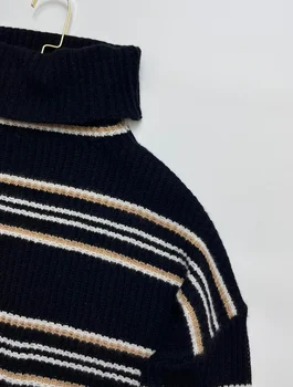 2023 Есен/Зима Нов Вълнен пуловер с ворсовым яка 1201 3