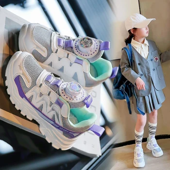 2023 Нови Детски Окото Дишащи Обувки за Малките момичета, на равна подметка, Улични Малки Бели обувки За момичета, Ежедневни обувки 3