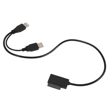 2X Тънък кабел SATA от USB 2.0 до 7 + 6 с Външно захранване за лаптоп SATA Адаптор Конвертор Поддръжка на Windows Xp/7/8/10 Mac OS EM88 3
