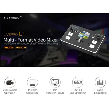 EELWORLD LIVEPRO L1 V1 Преминете стрийминг на видео в реално време, 4xHDMI Vmix Mini Switcher контролен Панел за Vmix OBS New Media Live Youtube 3