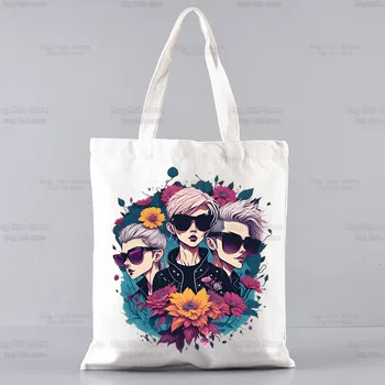 Tokio Hotel Group Music Y2K Rock Чанта За Пазаруване Grocery Клиент Джутовая Чанта За Пазаруване Чанта-Тоут Shoping за Еднократна Употреба Bolsa Compra Sacolas 3