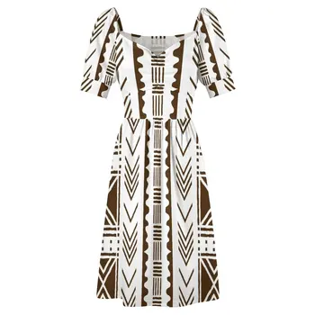 Африканска бяла кална материя, дизайн без ръкави рокля, вечерна рокля, секси дълга рокля 3