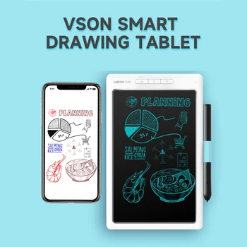 Графичен таблет VSON Smart Дигитален таблет за рисуване 8192 нива на Чувствителност на натиск Синхронно предаване на бележки Бял 3