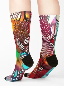 Детски коледни чорапи Fragment of happiness с цветен модел, луксозни дамски чорапи, мъжки чорапи 3