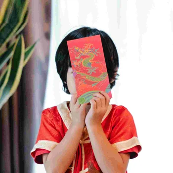 Китайската Година На Дракона Червени Пликове Коледен Подарък Червен Плик Джоб Пролетния Фестивал Щастливи Пари Джобни Пари Чанти 3