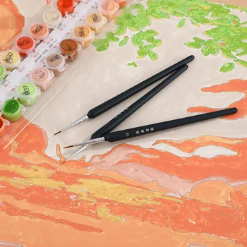 Миниатюрна дръжка-куката Набор от четки за рисуване Тънка дръжка-кука за ръчно рисувани с маслени бои, акварел 3