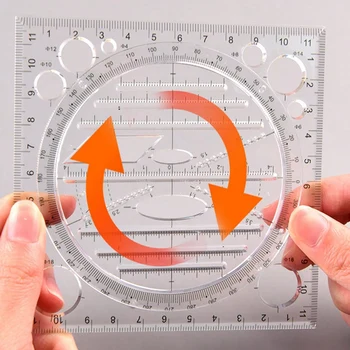 Многофункционален модел за изготвяне на кръгове, инструмент за рисуване на геометрични, Измервателна линия, ъгъл на завъртане 3