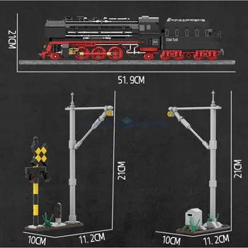 Модел на влака BR01 MOC DK80016, имитация на парни локомотиви, Пътни блокове, Трамвай транспорт, Образователни тухли, Подаръчен комплект играчки за момчета 3