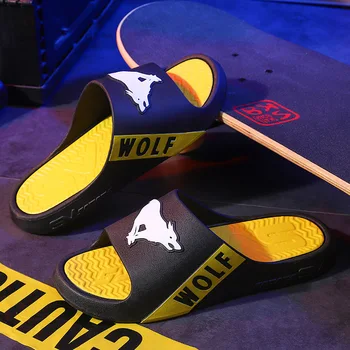 Модерен мъжки ежедневни спортни чехли с изображение на вълк, улични дишащи сандали с отворени пръсти, лятна устойчива на плъзгане обувки 3