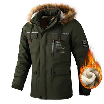 Мъжки ежедневни сако от плюш и удебелени тъкан, парк, есенно-зимна топло яке, мъжко палто 3