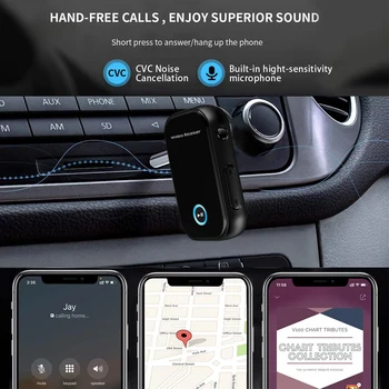 Нов Безжичен Приемник с Bluetooth 5,0 Адаптер 3,5 мм Жак За Автомобилната Музика, Аудио Aux A2dp Приемник Слушалки Хендсфри 3